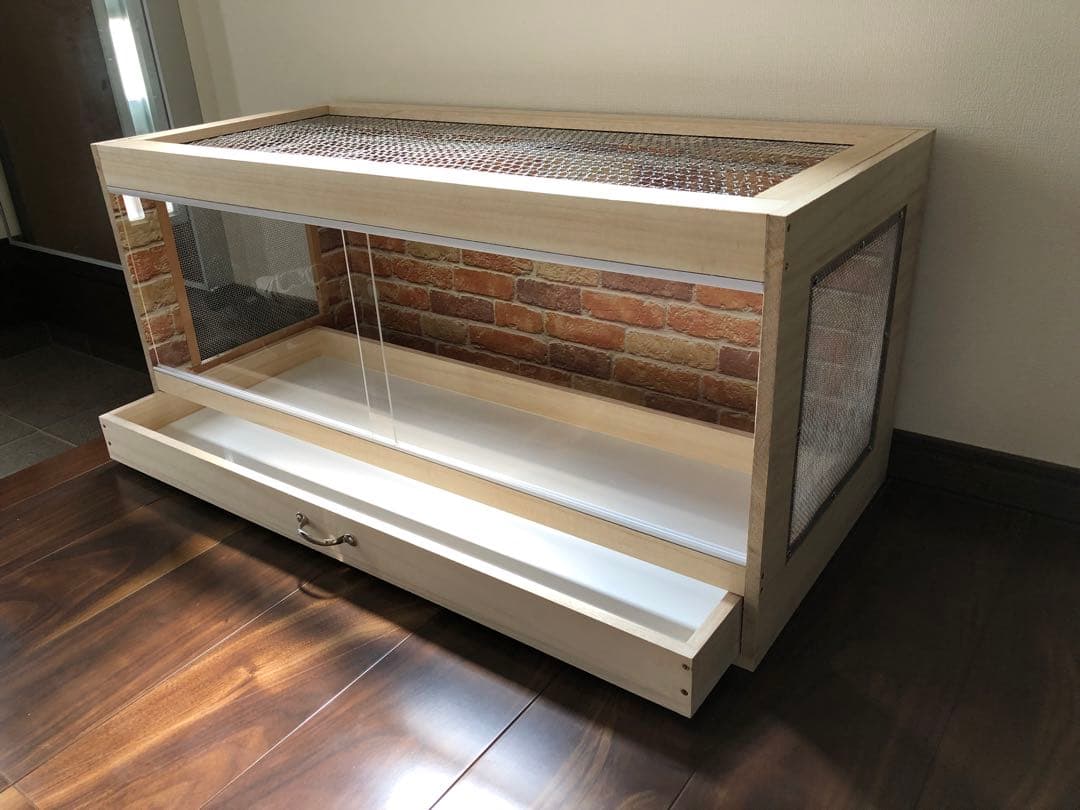 新品　木製ケージ　引出し付　ハリネズミ　ハムスター　小動物　カスタムベースに！