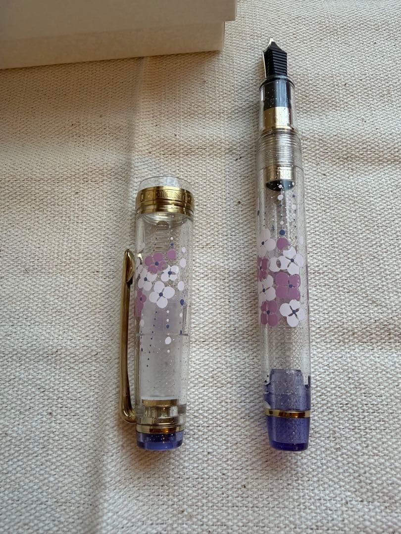 お値下げ不可 セーラー万年筆 アンコーラ 紫陽花 クリアM