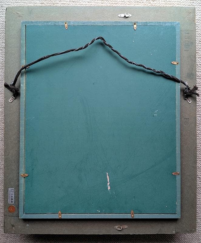 伊藤和生　藤田嗣治作「アトリエの自画像]リヨン美術館所蔵　油彩画にて模写 　額装