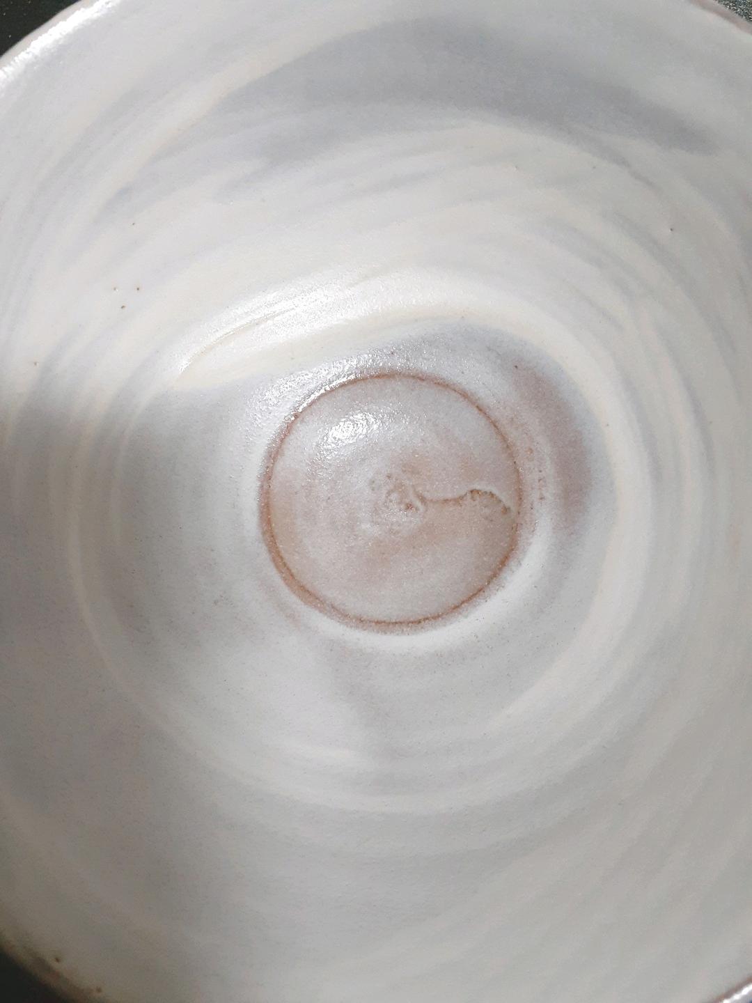 京焼　日展作家　市川広三造　白釉　刷毛目　茶碗　共箱　栞付　茶道具　茶器