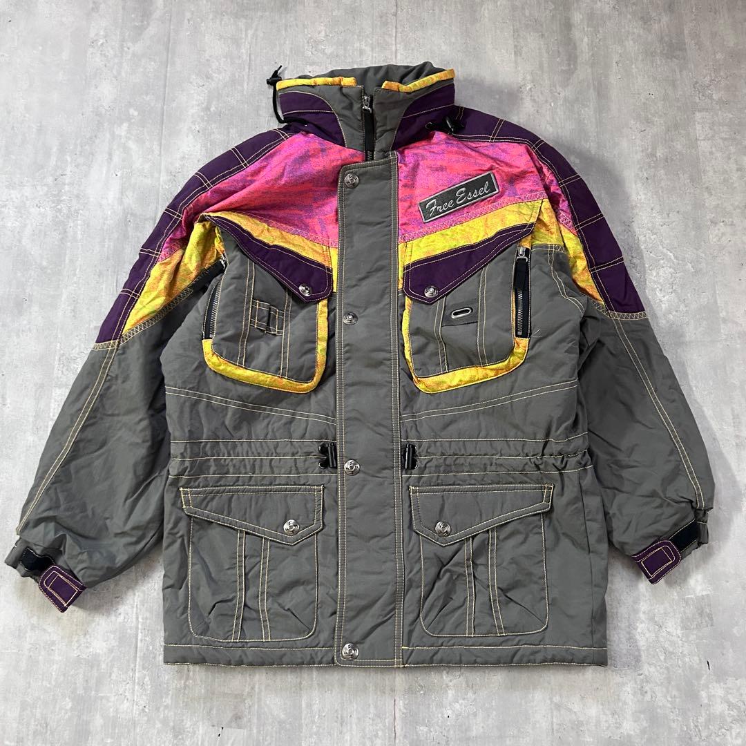 C312 良品 スキーウェア スノボー 上下セット メンズ XL相当 90s配色