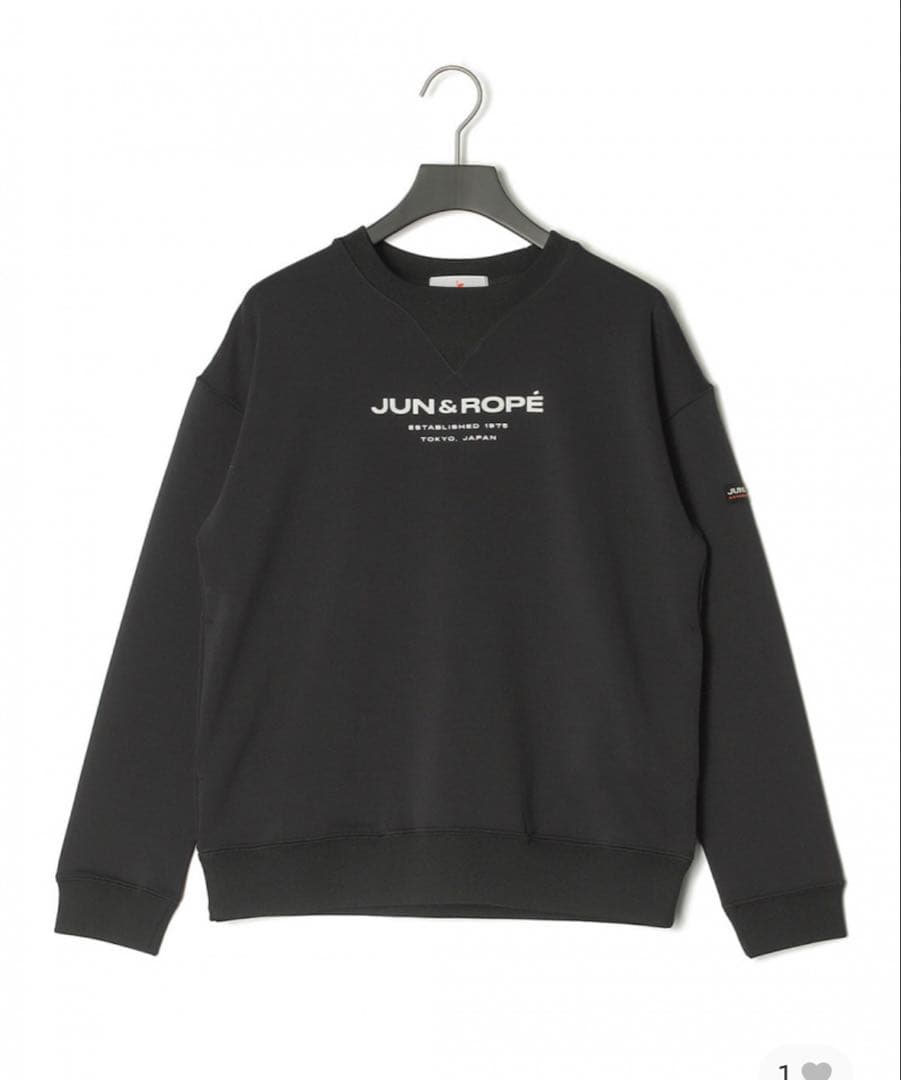 新品タグ付き　JUN&ROPE PLAYロゴ　プルオーバー　黒　Ｌ　セットアップ