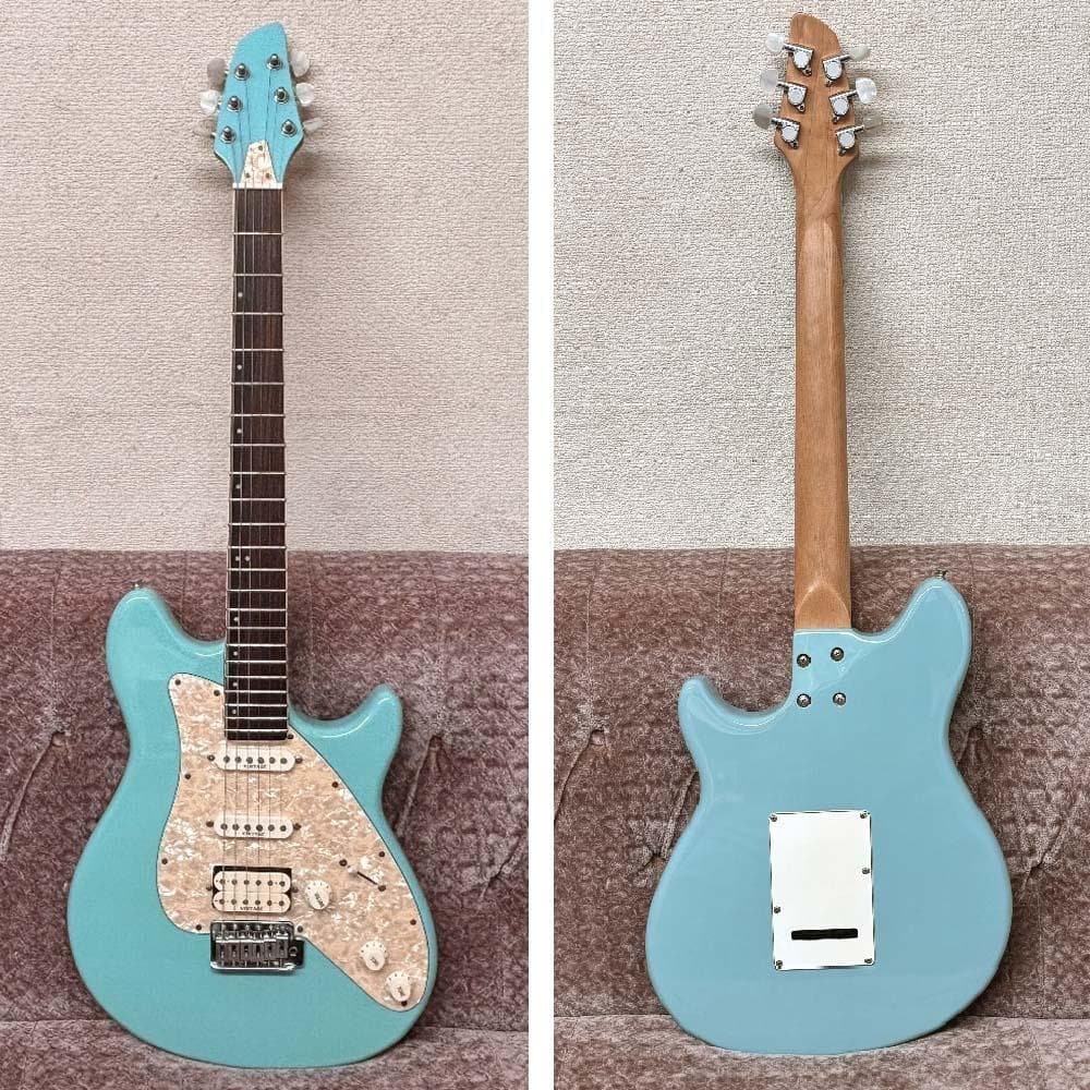 VINTAGE エレキギター ミントブルー系 弾きやすいギターです♪