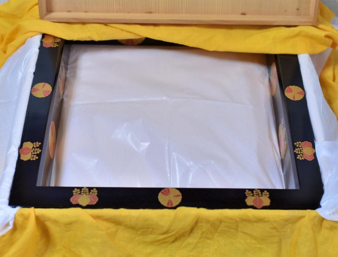 値下げ、高台寺蒔絵炉縁宗春作　囲炉裏/お茶道具木製　共箱