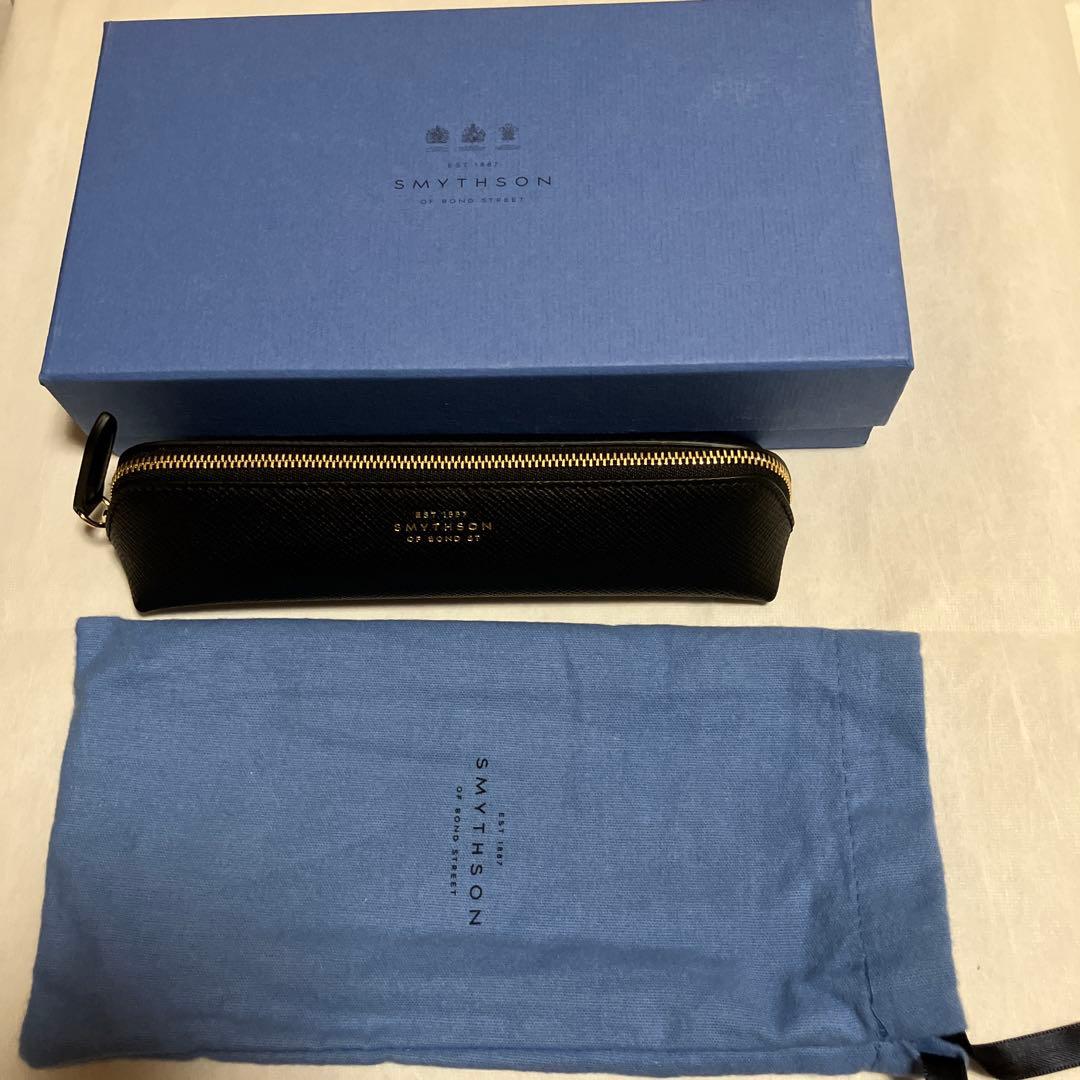 【未使用】SMYTHSON ペンシルケース　ペンケース　レザー　ブラック