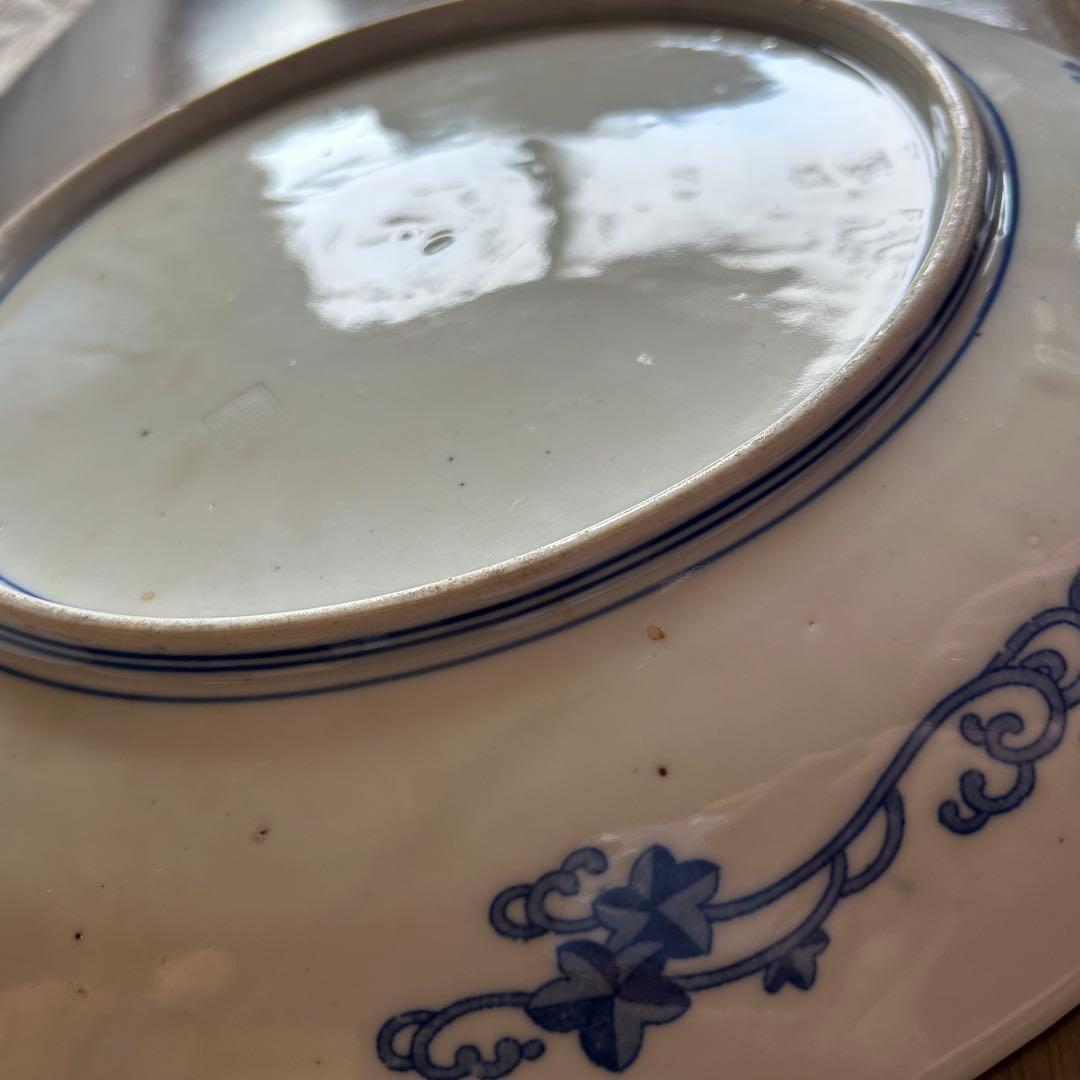 伊万里焼 染付 印判 波乗りうさぎ 明治時代 中国美人画 コレクター収集品