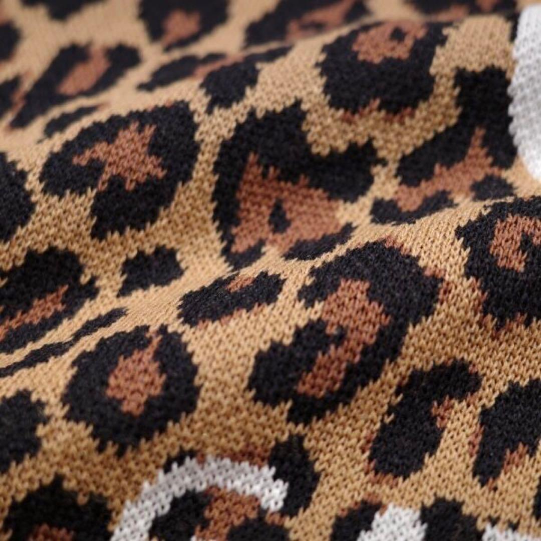 【PEARLY GATES】秋冬 レオパード柄 ニット ストレッチスカート0番S