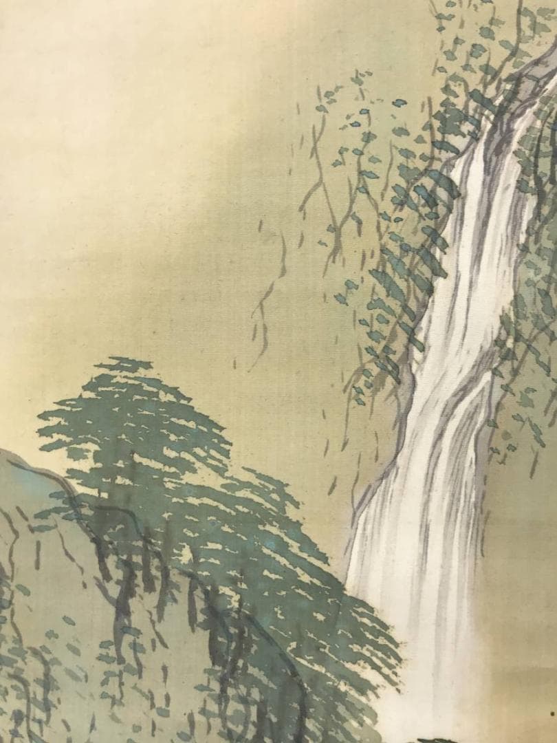 【真作】宮田司山/春景山水図/山水図/人物図/掛軸/名家伝来/AC-318