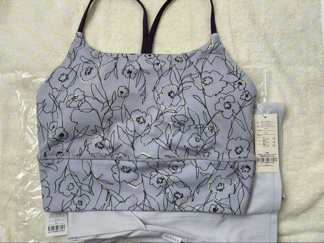 【SUKALA】ドローイングフラワーセパレートタンクトップ　LL