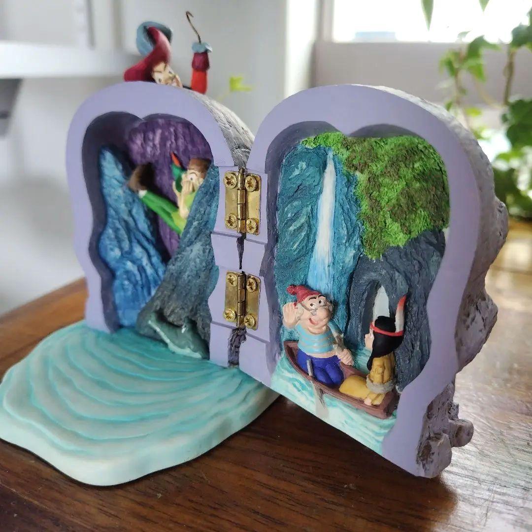 極美品！ディズニー NEVERLAND ピーターパンとフック船長　ドクロ置物