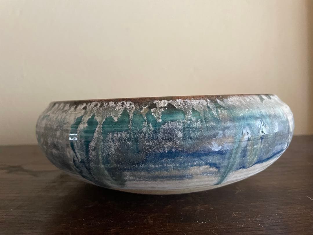 ペルシャ風　銀化釉　器　インテリア　陶器　アート　美術品　ビンテージ　レトロ