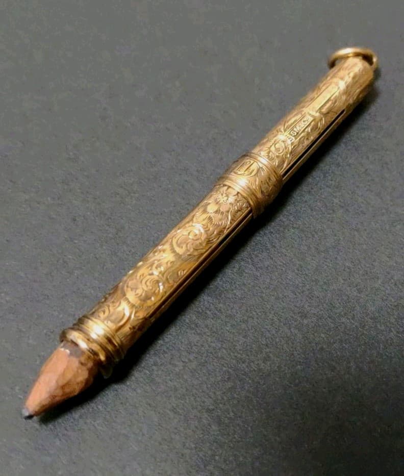 Sampson Mordan　9金　ペンシルホルダー　花柄