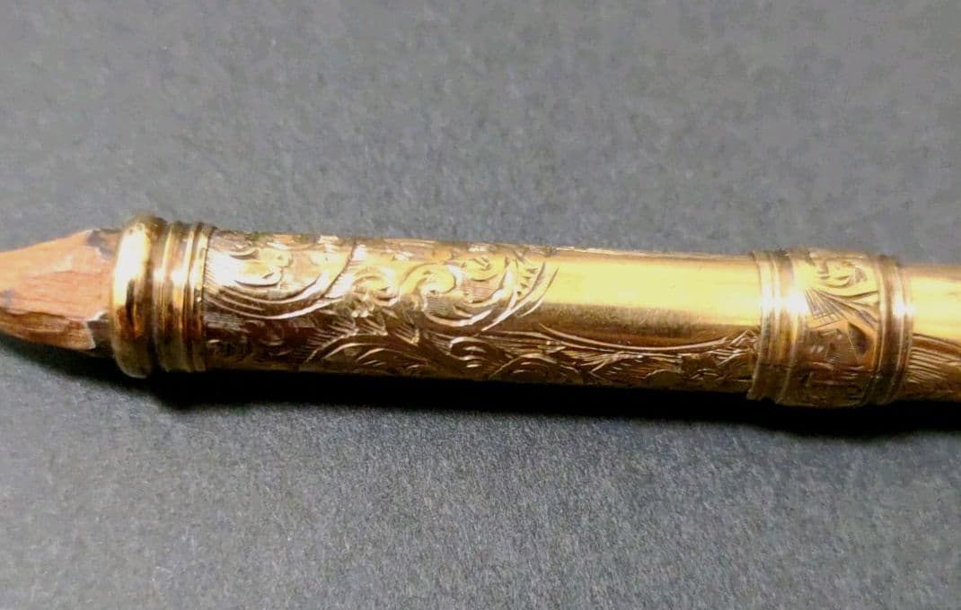 Sampson Mordan　9金　ペンシルホルダー　花柄