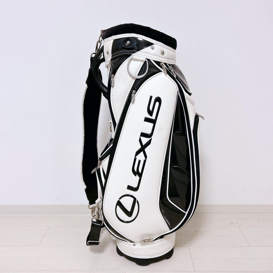 【美品】LEXUS キャディバッグ ホワイト/ブラック 清掃済み