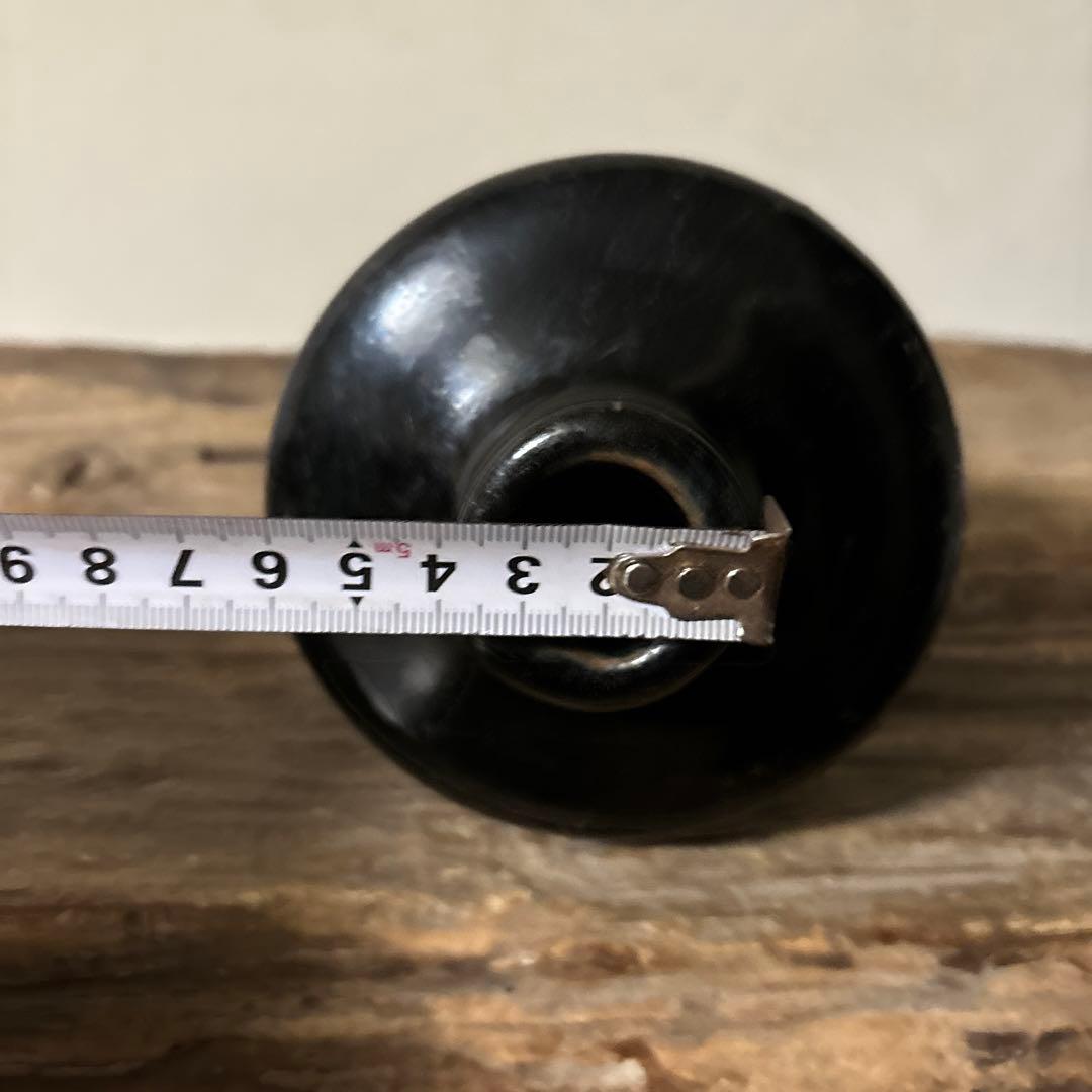 黒南蛮小ぶり不識型　壺花入　黒高麗　酒器　古道具　アンティーク　検:李朝　古唐津