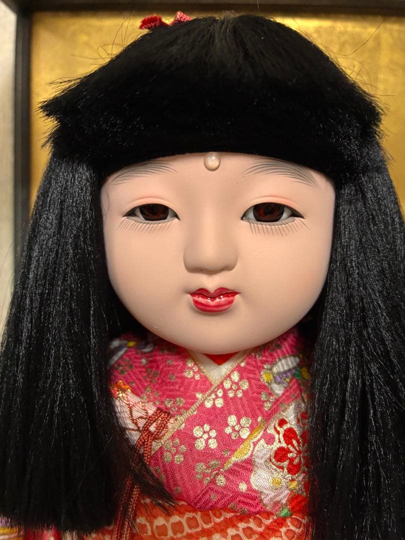 市松人形・人形の高さ約40cm・日本人形・ガラスケース無し