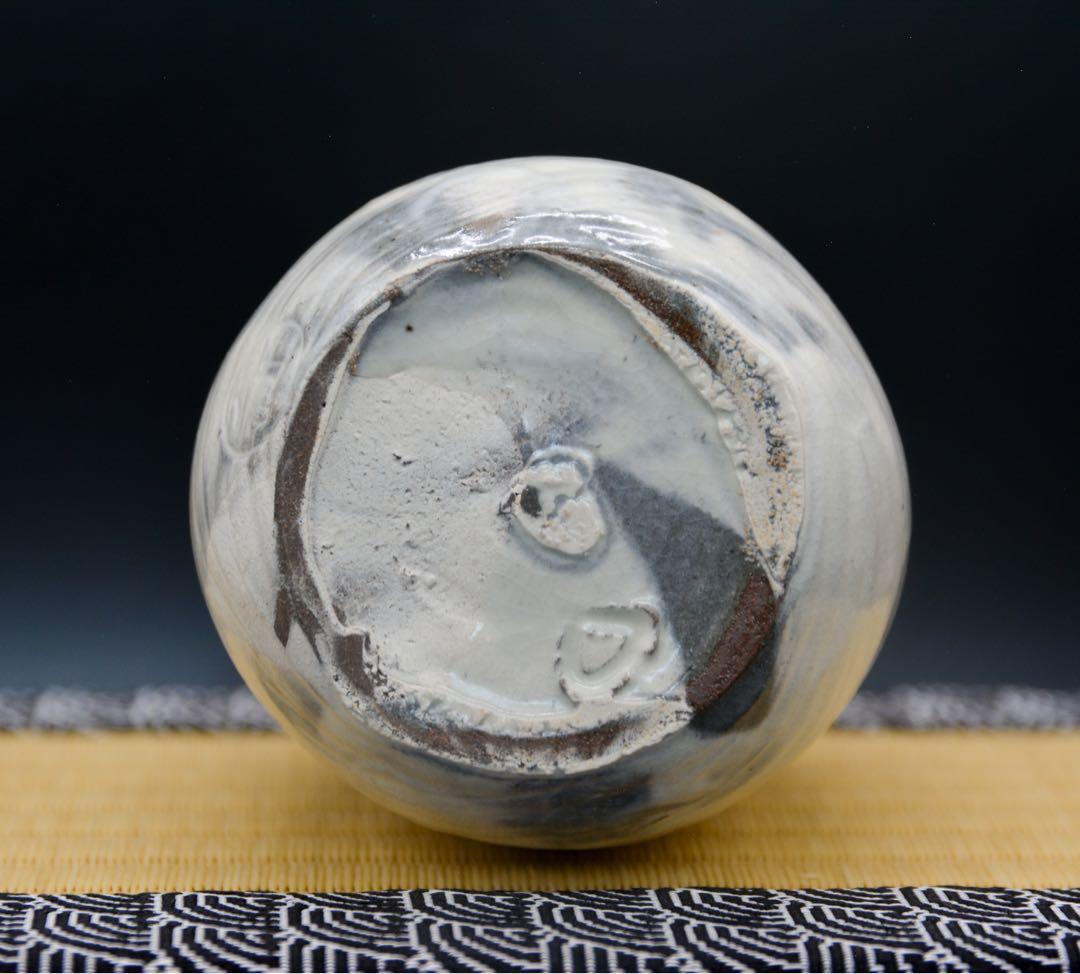 【金重素山】鶴山窯 粉引 徳利 共箱