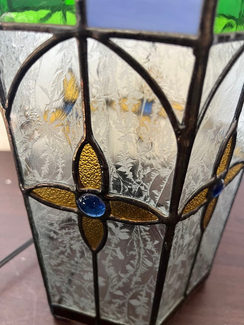 ステンドグラス ランプ 六角型 ディスプレイ ナイトランプ スタンドライト