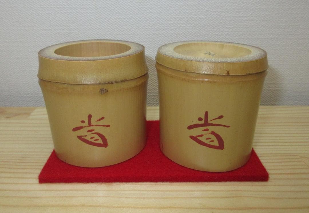 送料込【逢絢亭】茶道具 竹蓋置 一双 藤井誡堂書付 西川楳玄作 共箱入り