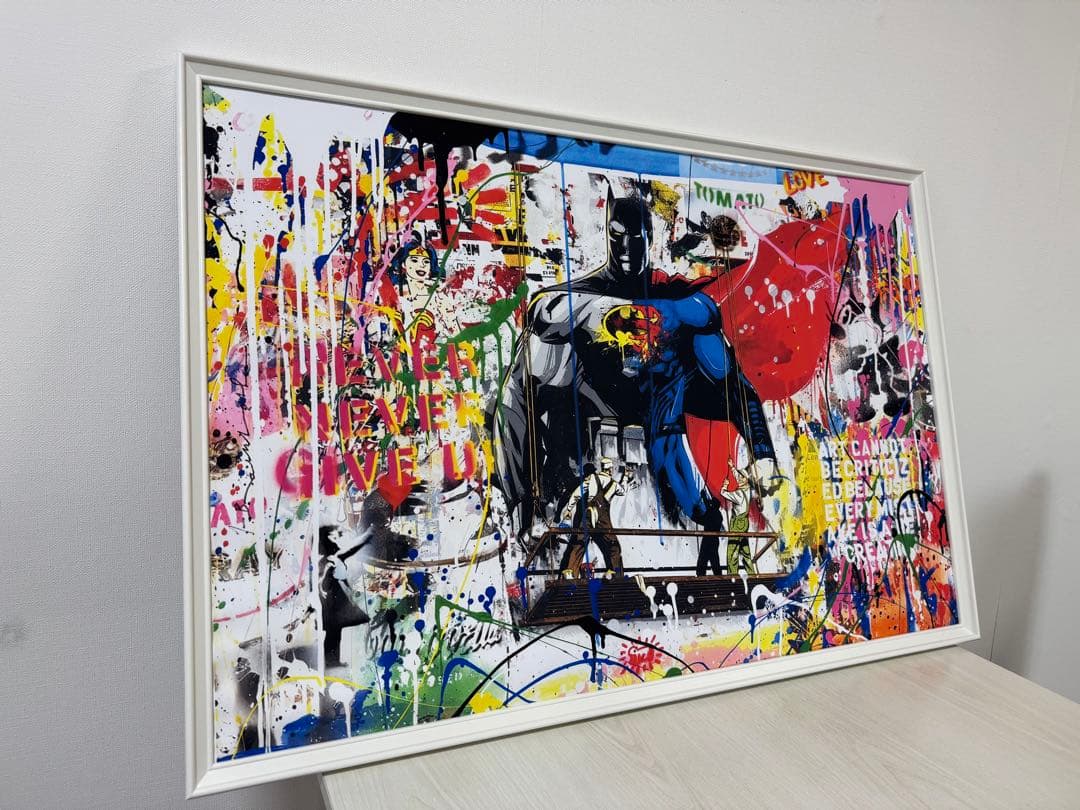 No.310フレーム付きキャンバスアート　バッドマン　スーパーマン