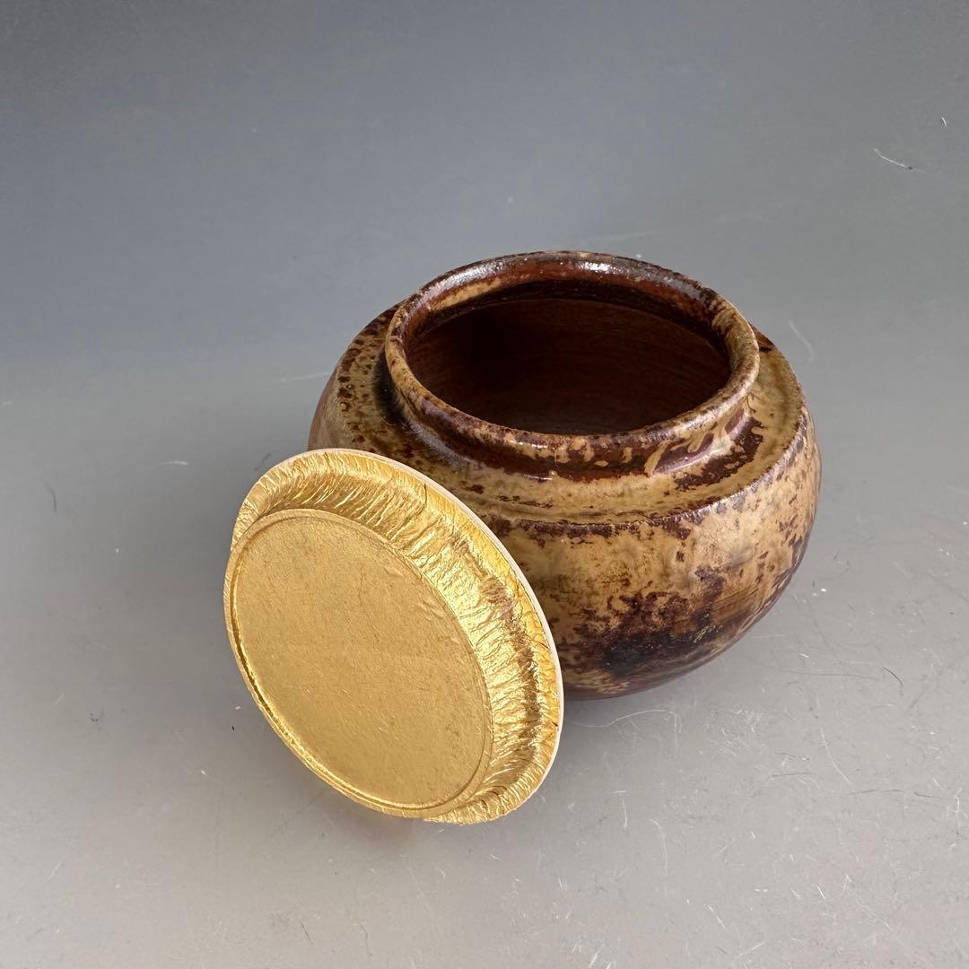 茶道具　丹波　大海　茶入　石田陶春　共箱　仕服二個入り　茶会　濃茶