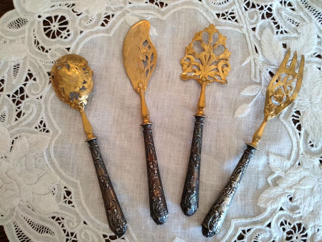 最終価格、フランス製、アザミ、純正アールヌーボウ、950シルバー、精巧な彫刻