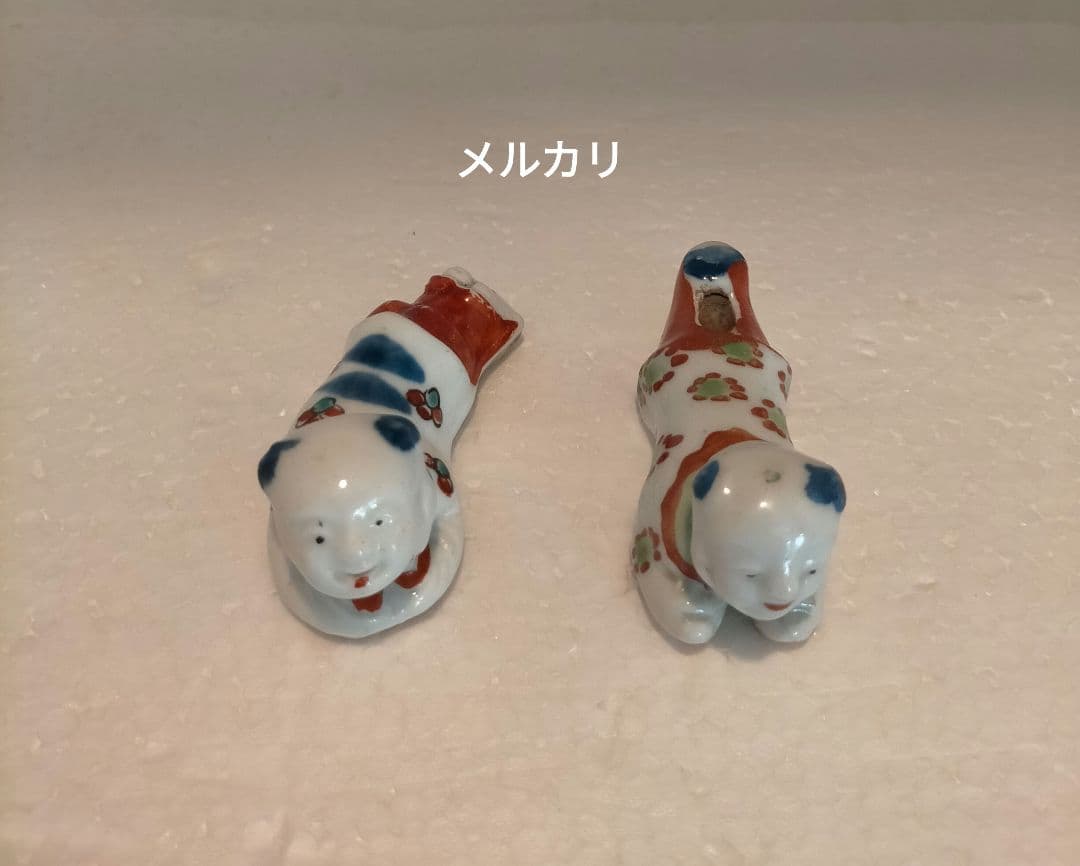 江戸時代　柿右衛門　唐子形笛　江戸時代中期の型1個、後期型1個　伊万里焼　有田焼