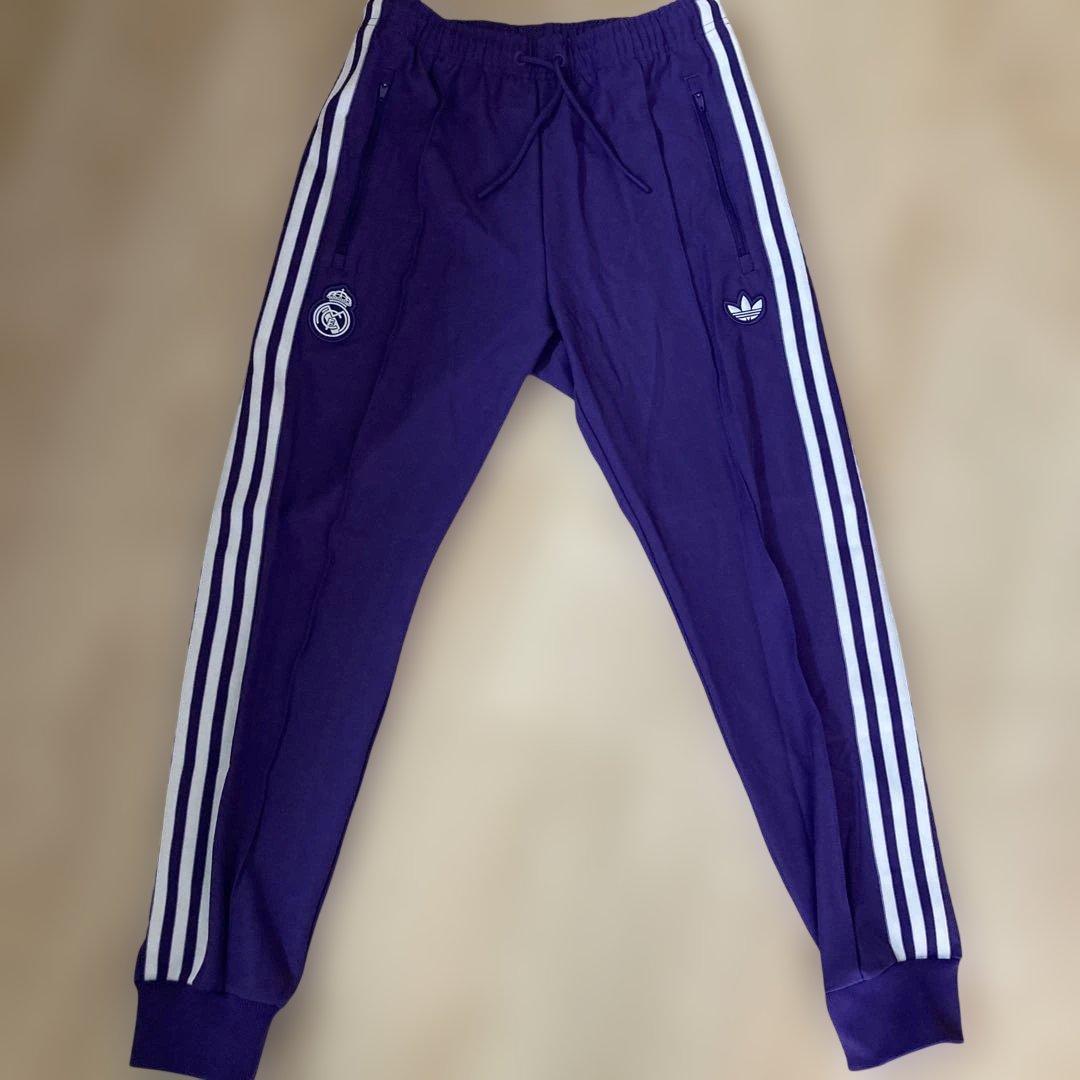 新品未使用タグ付き‼︎adidas×Realマドリード　トラックパンツ紫ジャージL