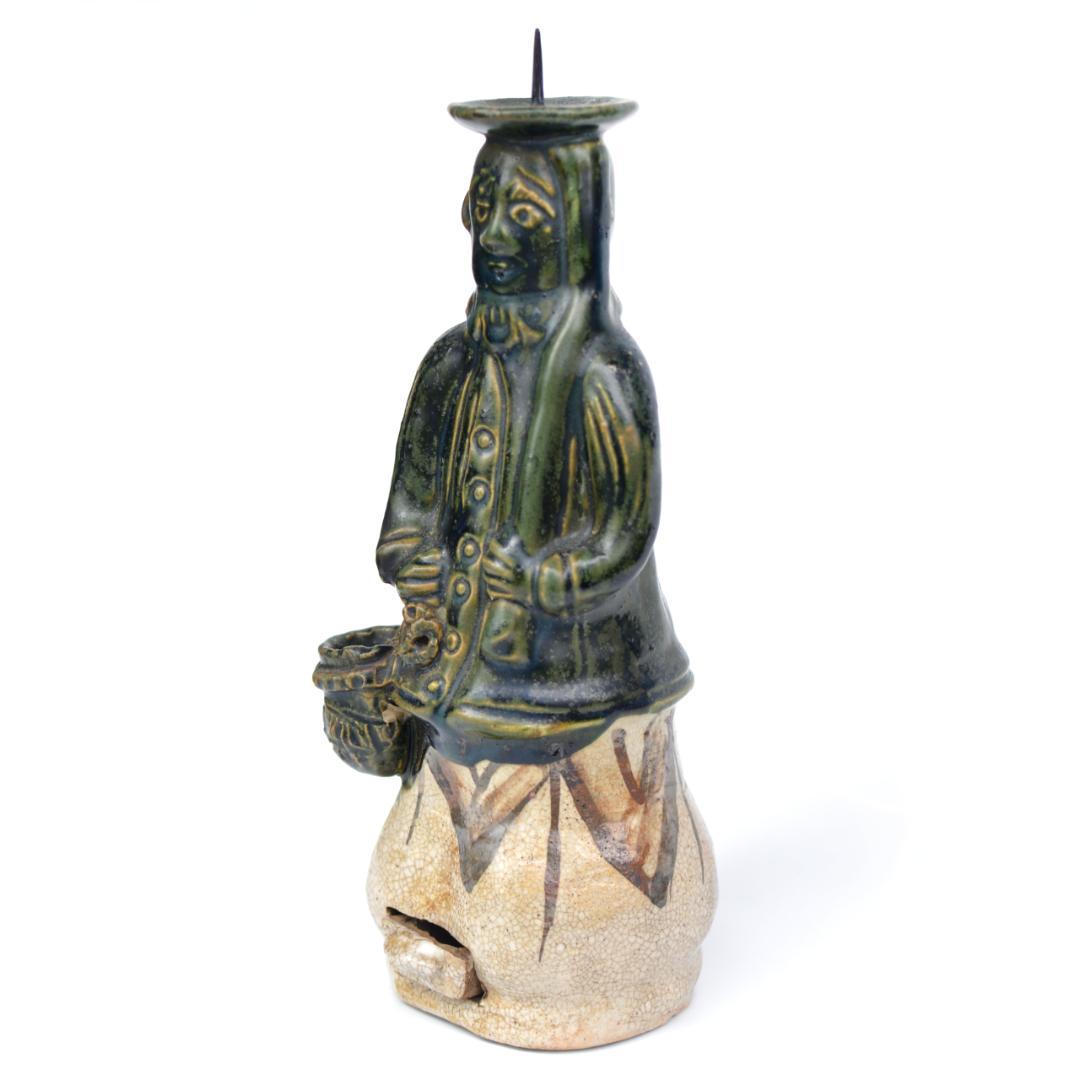 可愛い奴です！ポルトガル人 (南蛮人) のローソク立て【織部燭台】