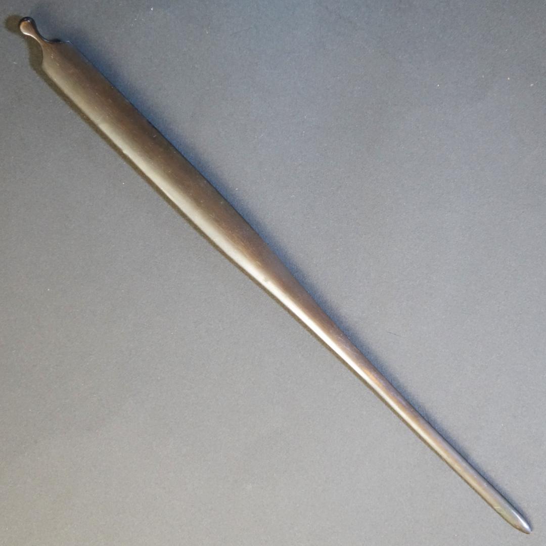 【祝飾図笄 赤銅魚子地】鍔 鐔 笄 日本刀 刀装具 武具 骨董 アンティーク