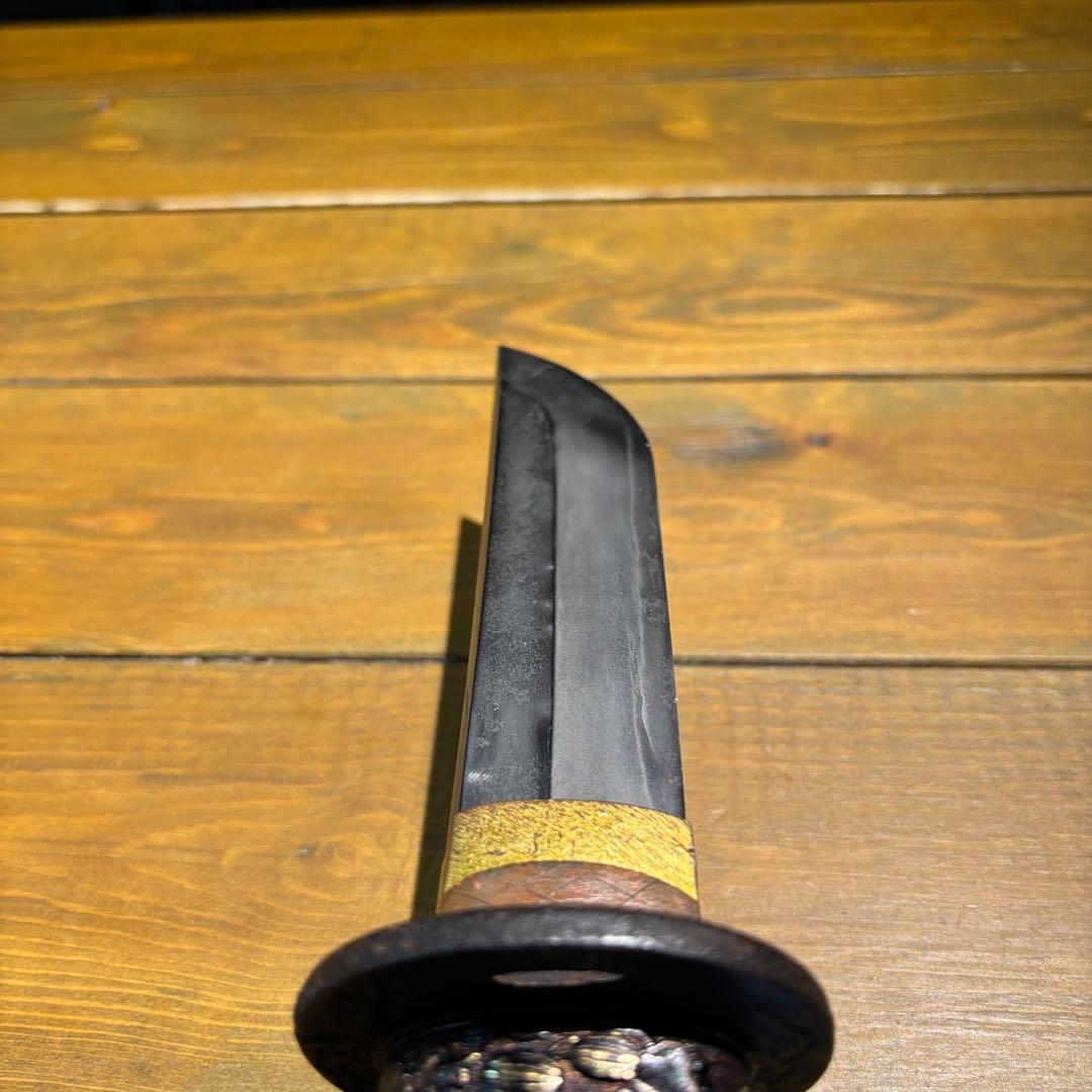 日本刀残欠クラフトナイフNo.77 播磨大掾藤原重高 茎 裏銘有り