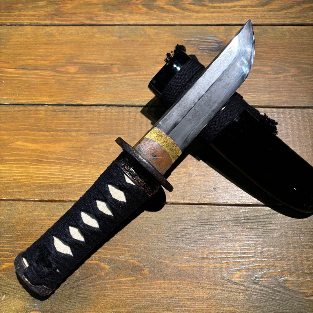 日本刀残欠クラフトナイフNo.77 播磨大掾藤原重高 茎 裏銘有り