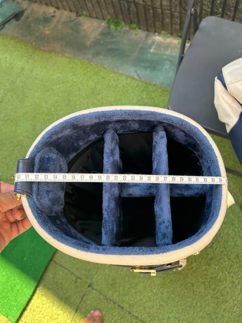 MUTA MARINE GOLF ボーダー柄 帆布製 ホワイト×ネイビー