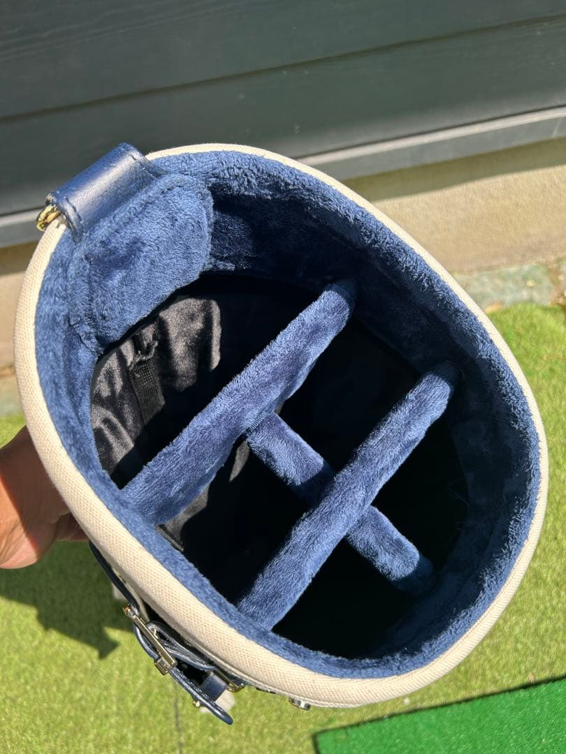 MUTA MARINE GOLF ボーダー柄 帆布製 ホワイト×ネイビー