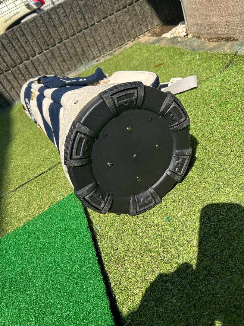 MUTA MARINE GOLF ボーダー柄 帆布製 ホワイト×ネイビー