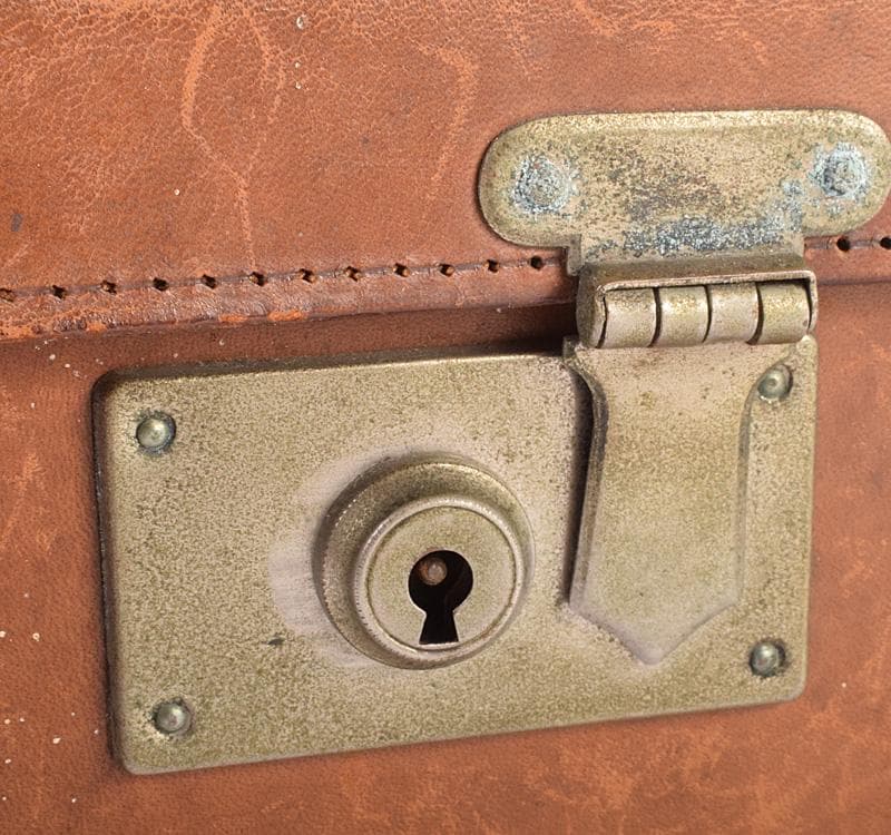 中国　竹嵌　骨牌　背竹牌　麻雀牌　皮ケース付　M　8694