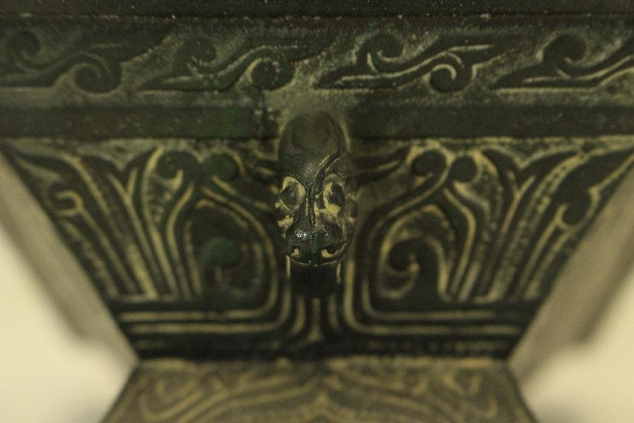 鋳銅龍紋 洗 尚珉 作 共箱(A373)