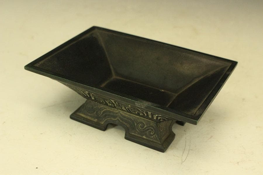 鋳銅龍紋 洗 尚珉 作 共箱(A373)