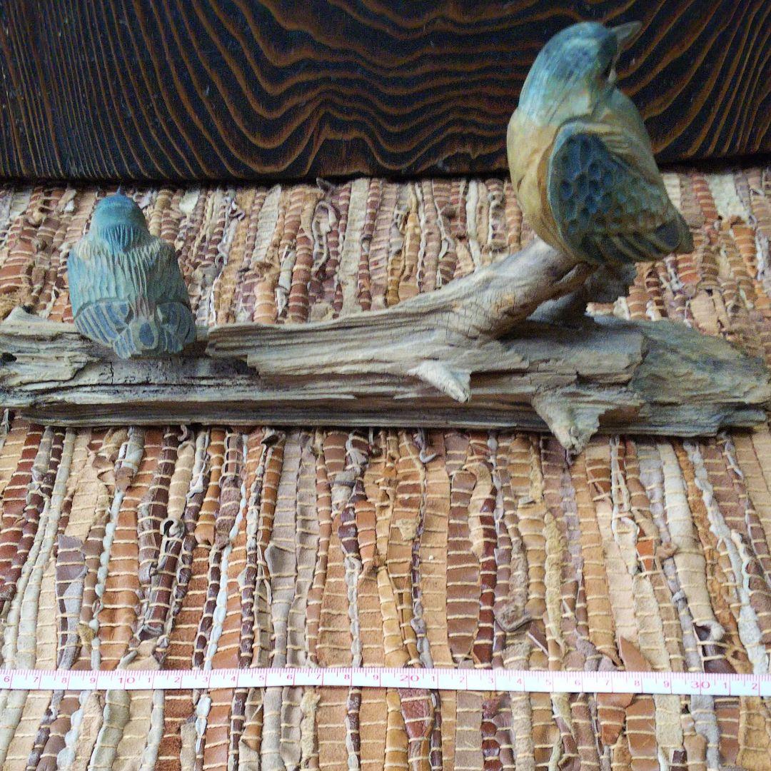 天然木木彫りつがいのカワセミ