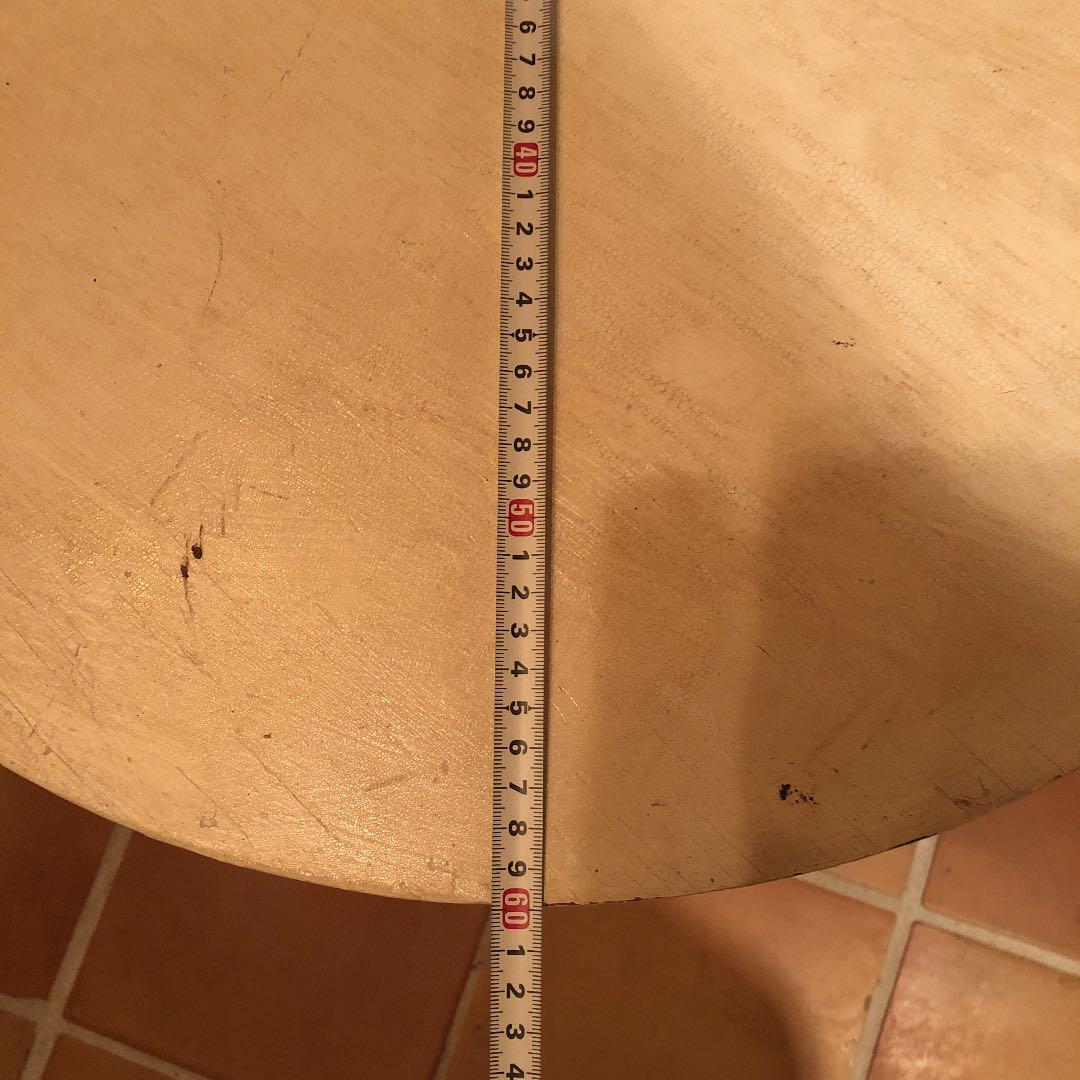 アンティーク　アイアン＆木円卓テーブル　60s