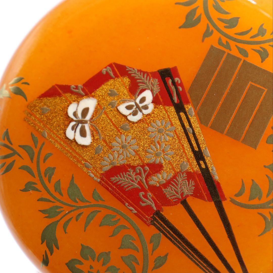 坂本康則作 琥珀製? 花の宴蒔絵 棗 茶道具 共箱共布　rC783　N4