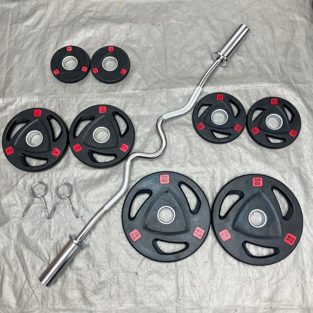 ■送料無料■プレート37.5kgセット バーベル カールバーT2