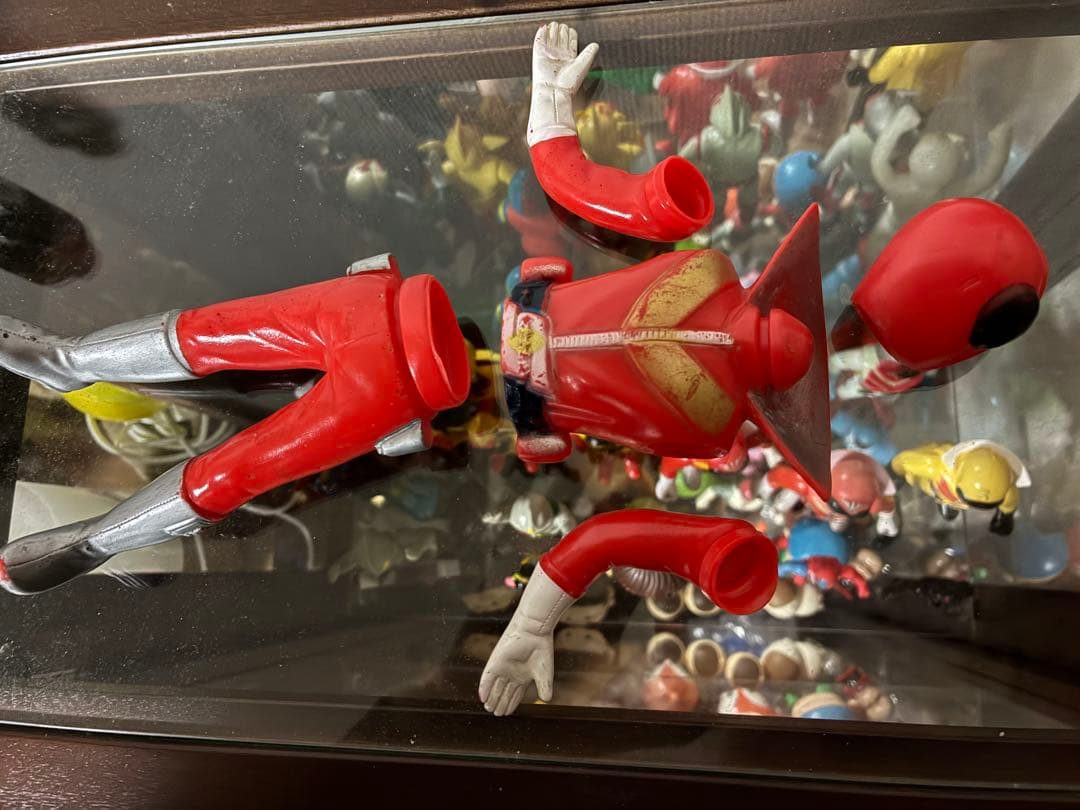 【当時物】ゴレンジャー アカレンジャー　パチ　無版権　ソフビ　約20㎝