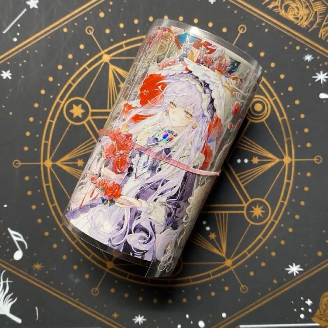 【9218】海外　マステ中古巻　貝殻光マスキングテープ　人物系　女の子　残量多め