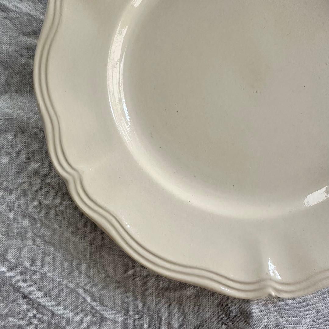 フランスアンティーク サルグミンヌ 花リム 平皿プレート