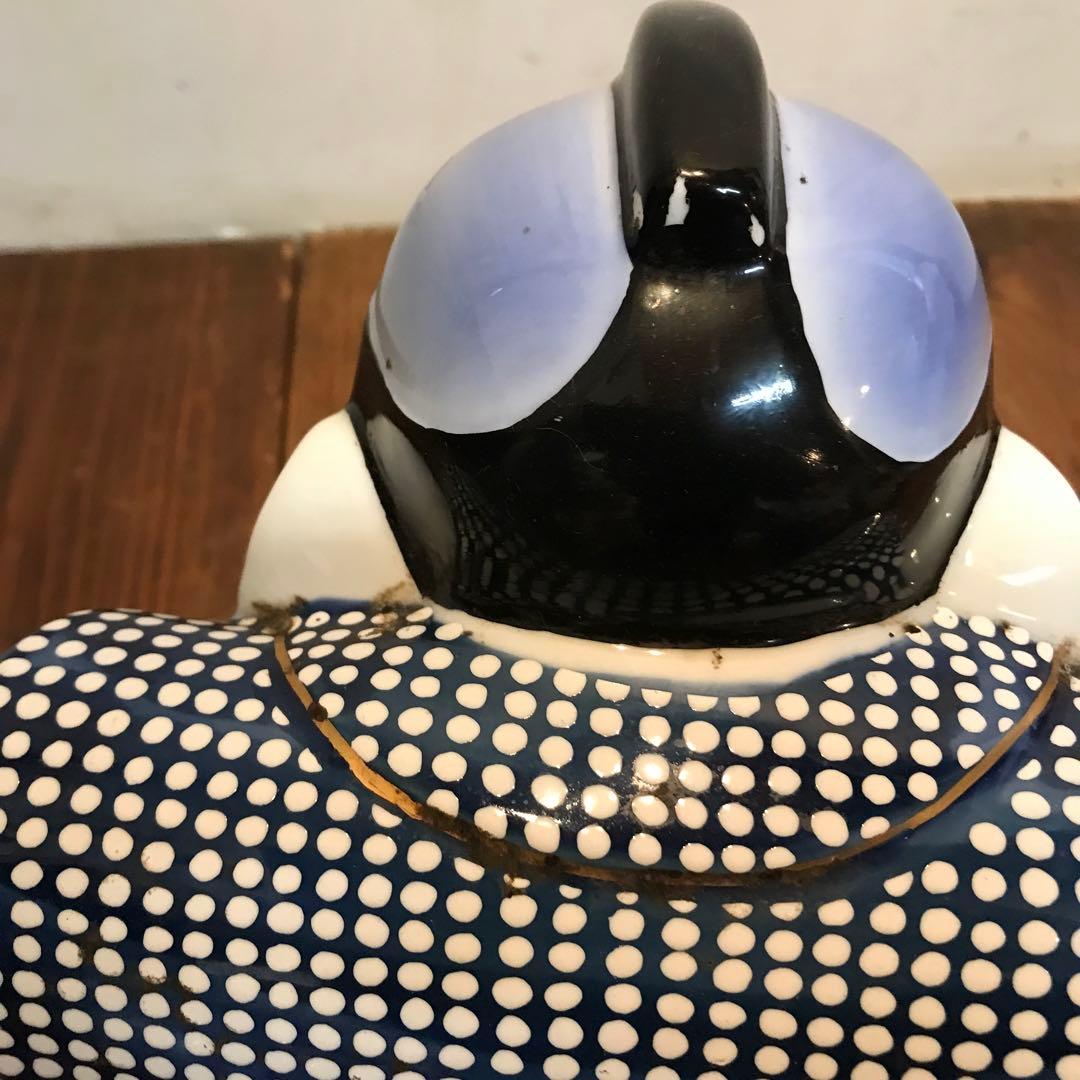 美品　有田焼　弥左エ門　福助　置物　縁起物　オブジェ　腰が低い　雰囲気ある　年代