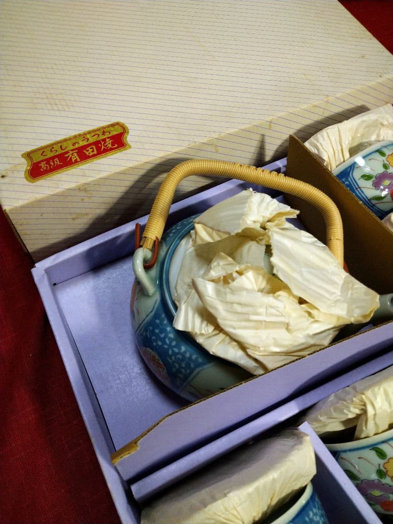 ♣ヴィンテージ品♥【名釜・有田焼・西峰作】♥【高級】金彩・急須蓋付煎茶器 ５客