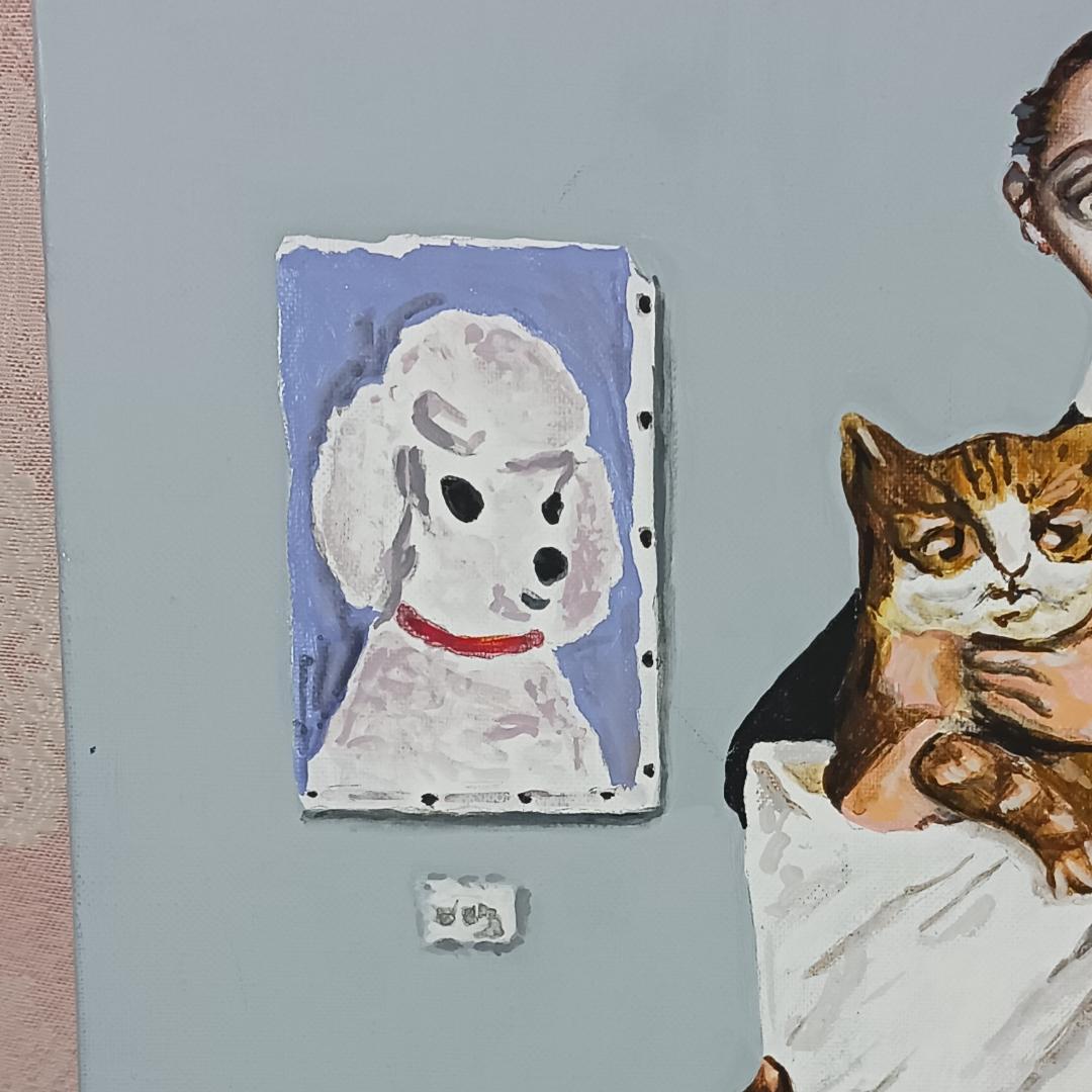 【シンベエ】『猫を抱く少年 Version3』F8 模写◆検） 金子国義