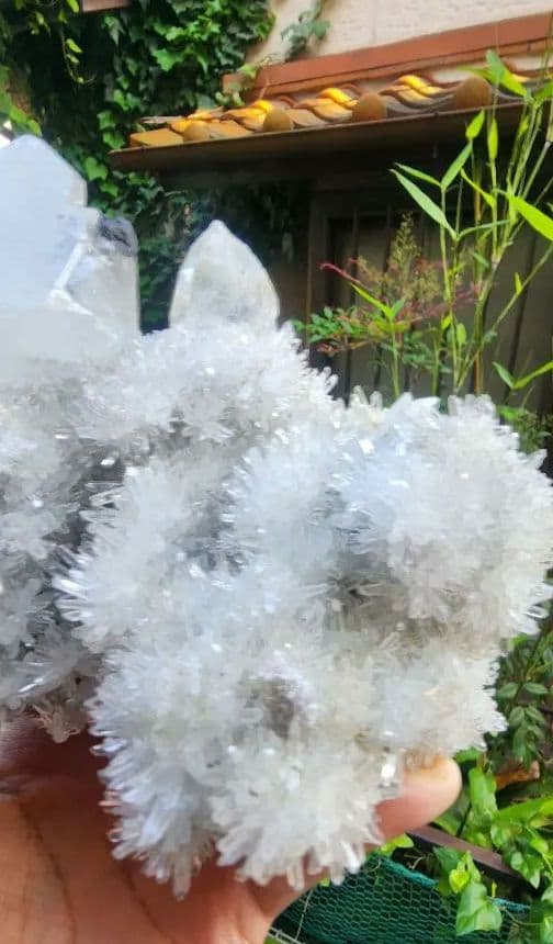 ダイヤモンド方解石入りレムリアンロゼットクォーツ