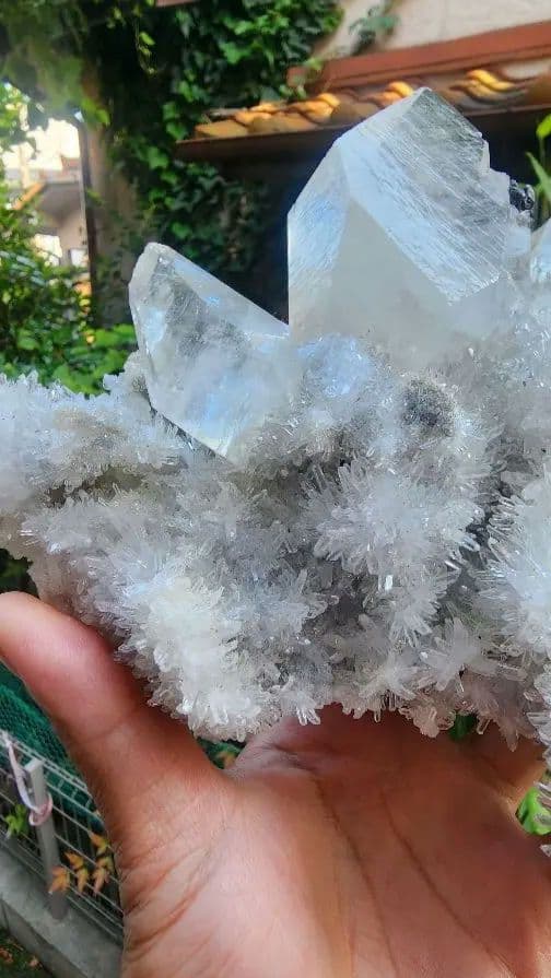 ダイヤモンド方解石入りレムリアンロゼットクォーツ